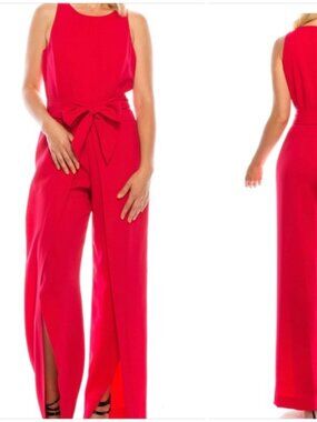 Nine West Sleeveless Red Jumpsuit